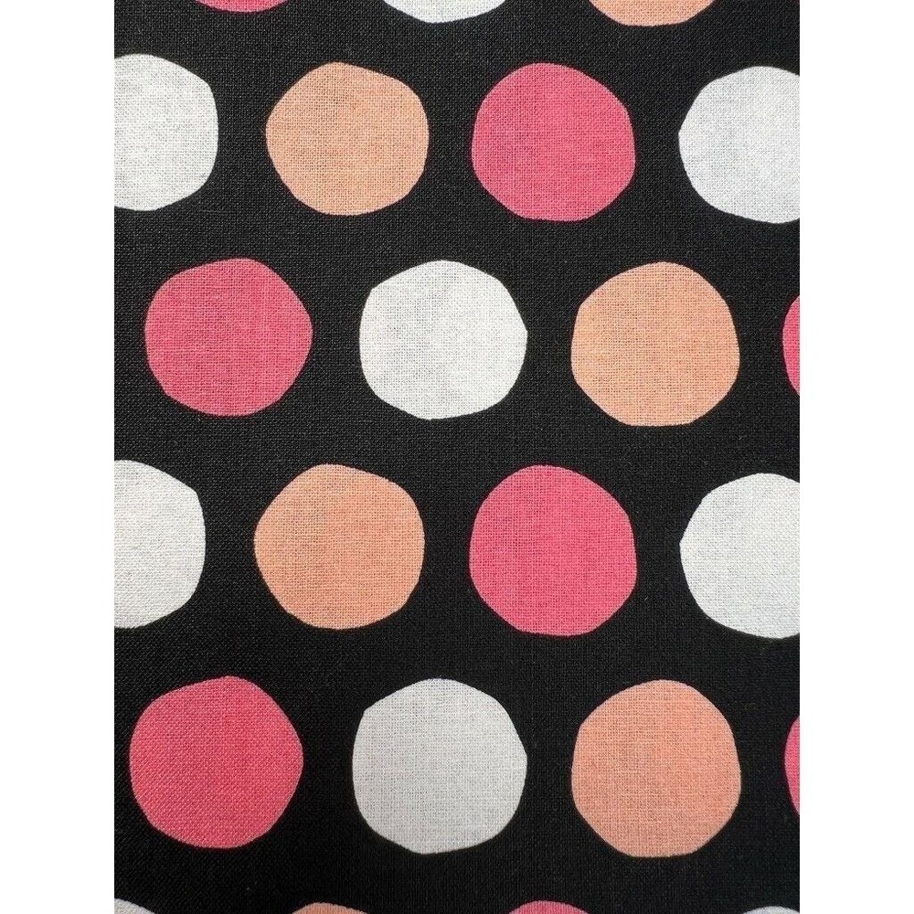 Fabric -OOP Mid Century Modern Large Colorful Polka Dot on Black - 66" L x 44" W